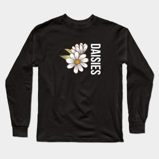 Daisies Minimalist Flora Positive Vintage Retro Long Sleeve T-Shirt